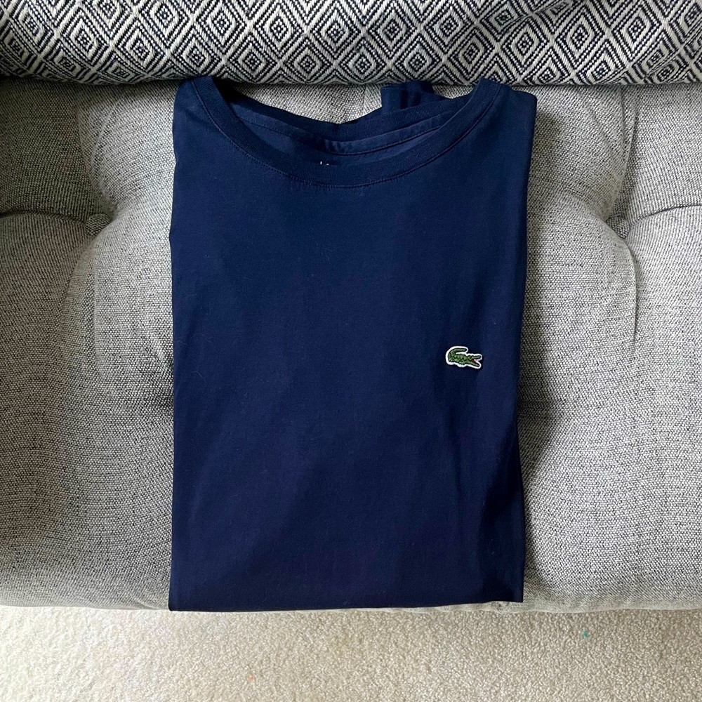 Lacoste T-Shirt Mens Navy 100% Authentic size 5